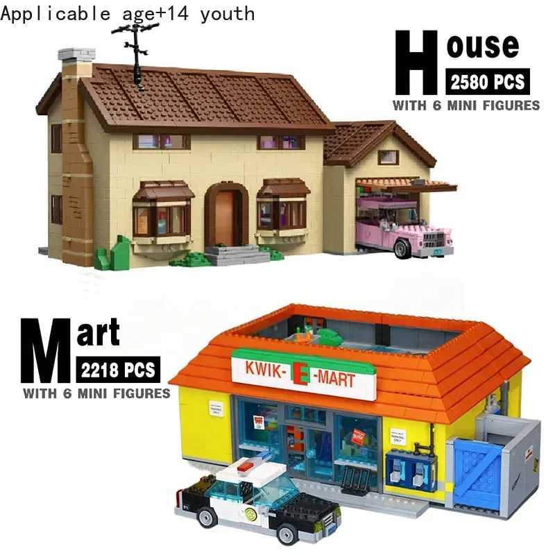 IN stockThe Supermarket House And Kwik E Mart Building Blocks Bricks 16004 16005 Christmas Toy Gift Compatible 71006 71016 X251216