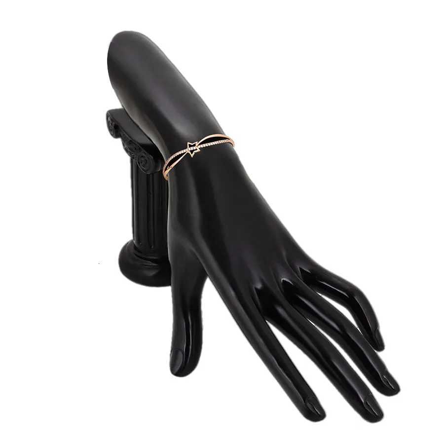 MxGxFam Rose 585 Gold Plated AAA Zircon Bangles and s for Women 57 mm Fashion Jewelry M251217