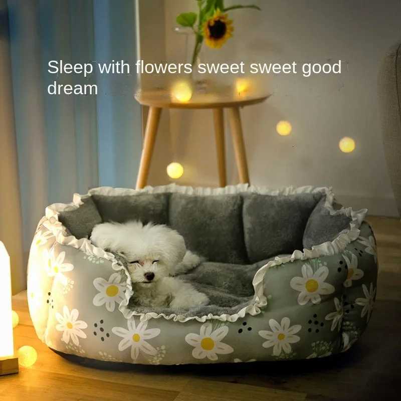 In autumn and winter plus velvet flower kennel small dog bed kennel four seasons general cat bed dog house pet M251217