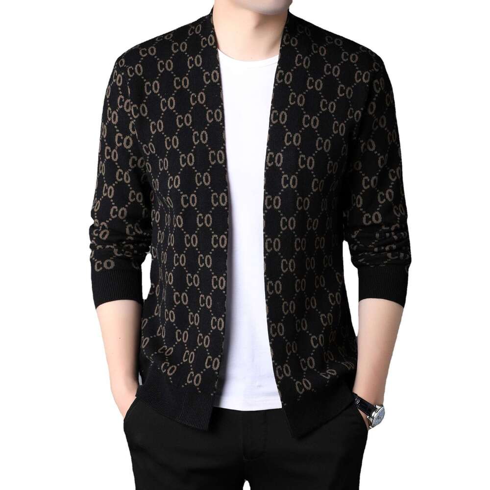 2024 Autumn New Style Dropshipping Middle-Aged Men's Knitted Cardigan Casual Long Sleeve Loose Sweater For Men