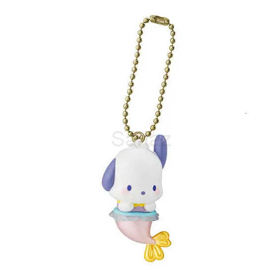 Sanrio Bandai Action Figures Model Kuromi Melody Pochacco Cinnamoroll Mermaid Shaped Pendant Gashapon Ball Official Genuine H251217