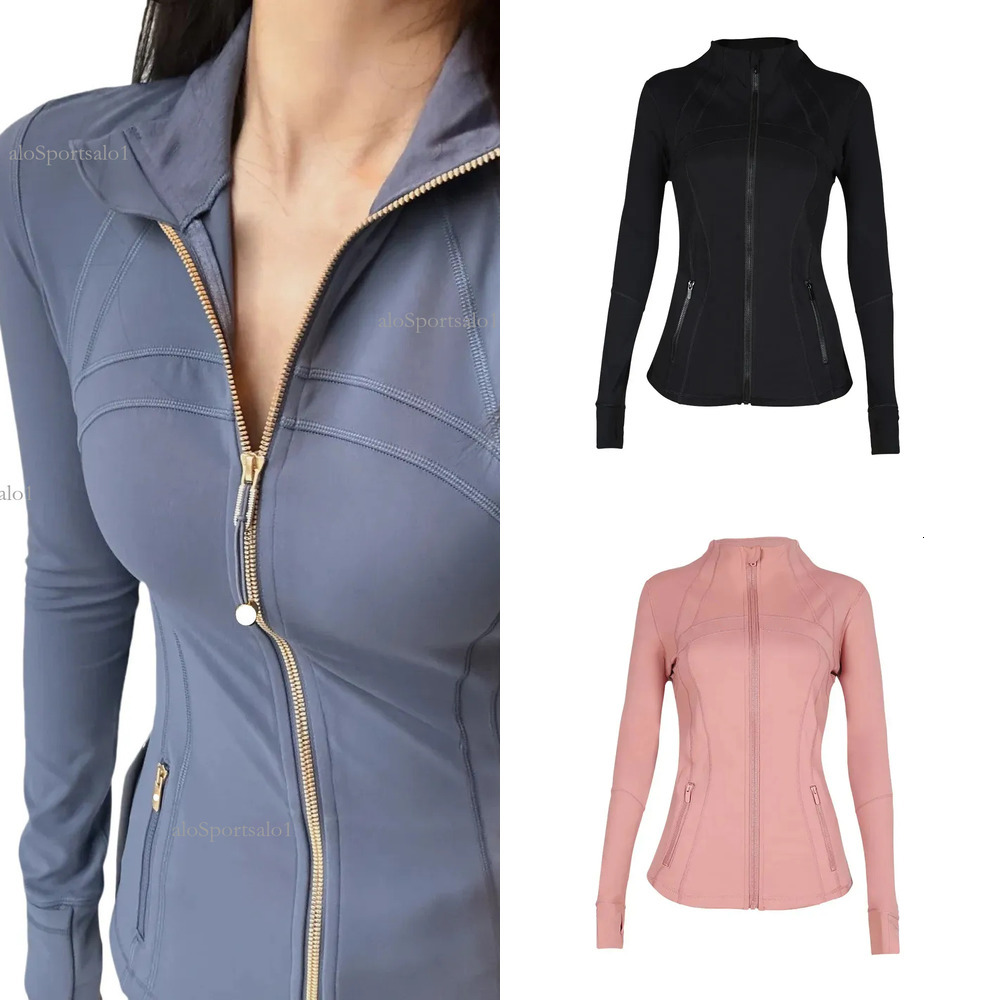 Yoga Gold Zip Cropped Full Length Jackets Leggings Workout Sets Gym Clothing Women Jacket Sweatshirt Set Jackets aloSportsalo3