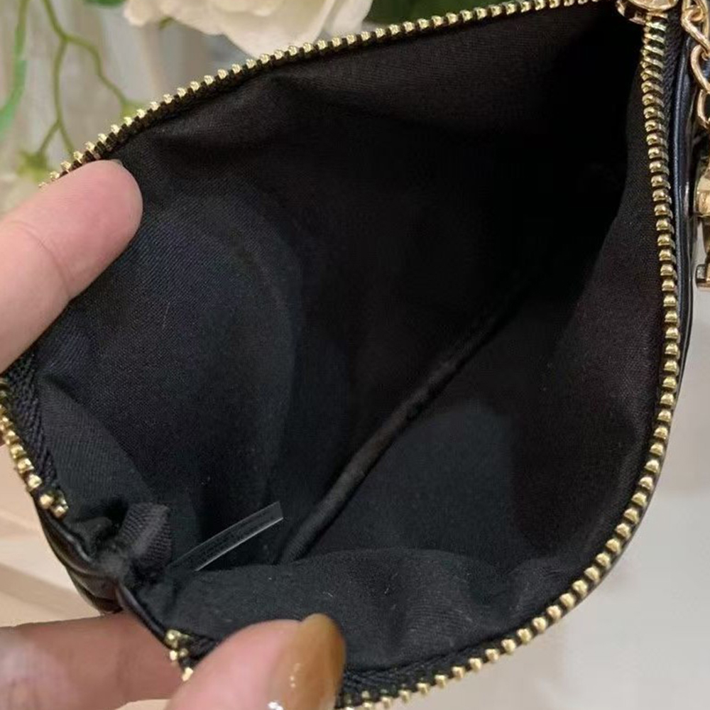 Designer Leather Cosmetic Bag Makeup Bag Business Card Credit Card Holder Wallet Case Coin Purse with Dust Bag