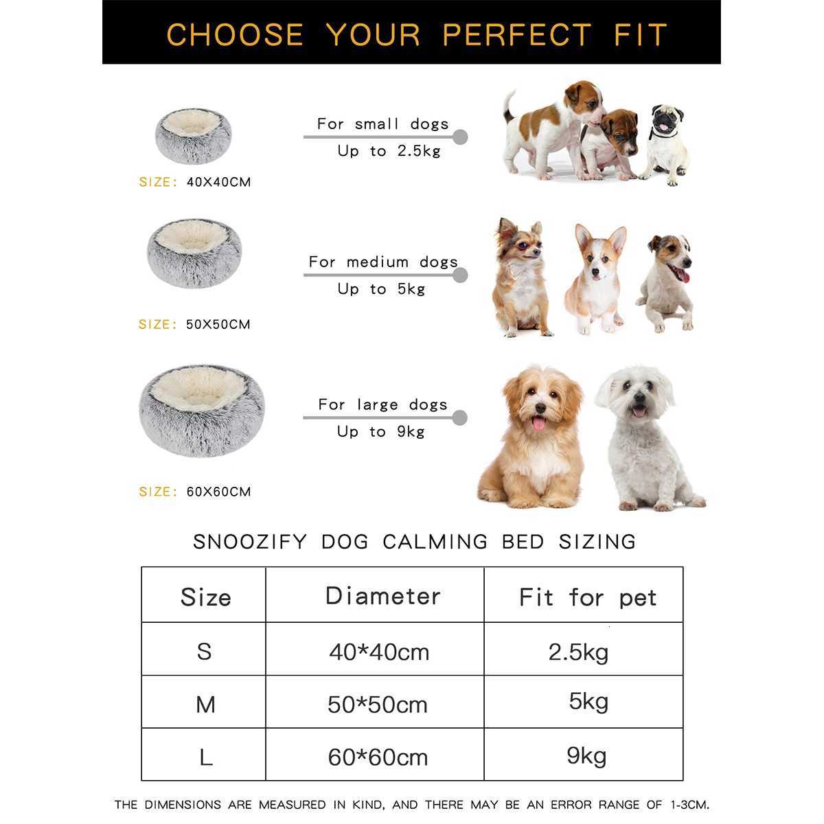 Donut Dog Bed for Large Dogs Plush Beds Pets Round Accessories Small Basket Sofa Baskets Pet Big Cushion Supplies Puppy Mat Cats M251217