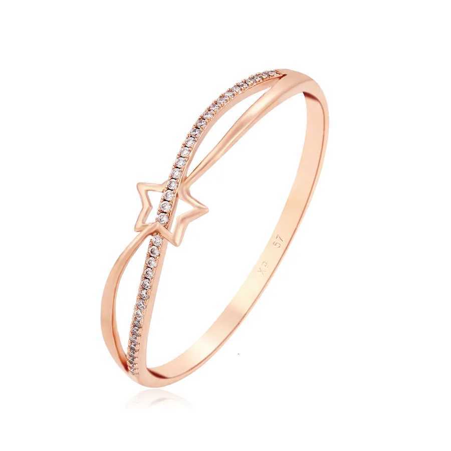 MxGxFam Rose 585 Gold Plated AAA Zircon Bangles and s for Women 57 mm Fashion Jewelry M251217