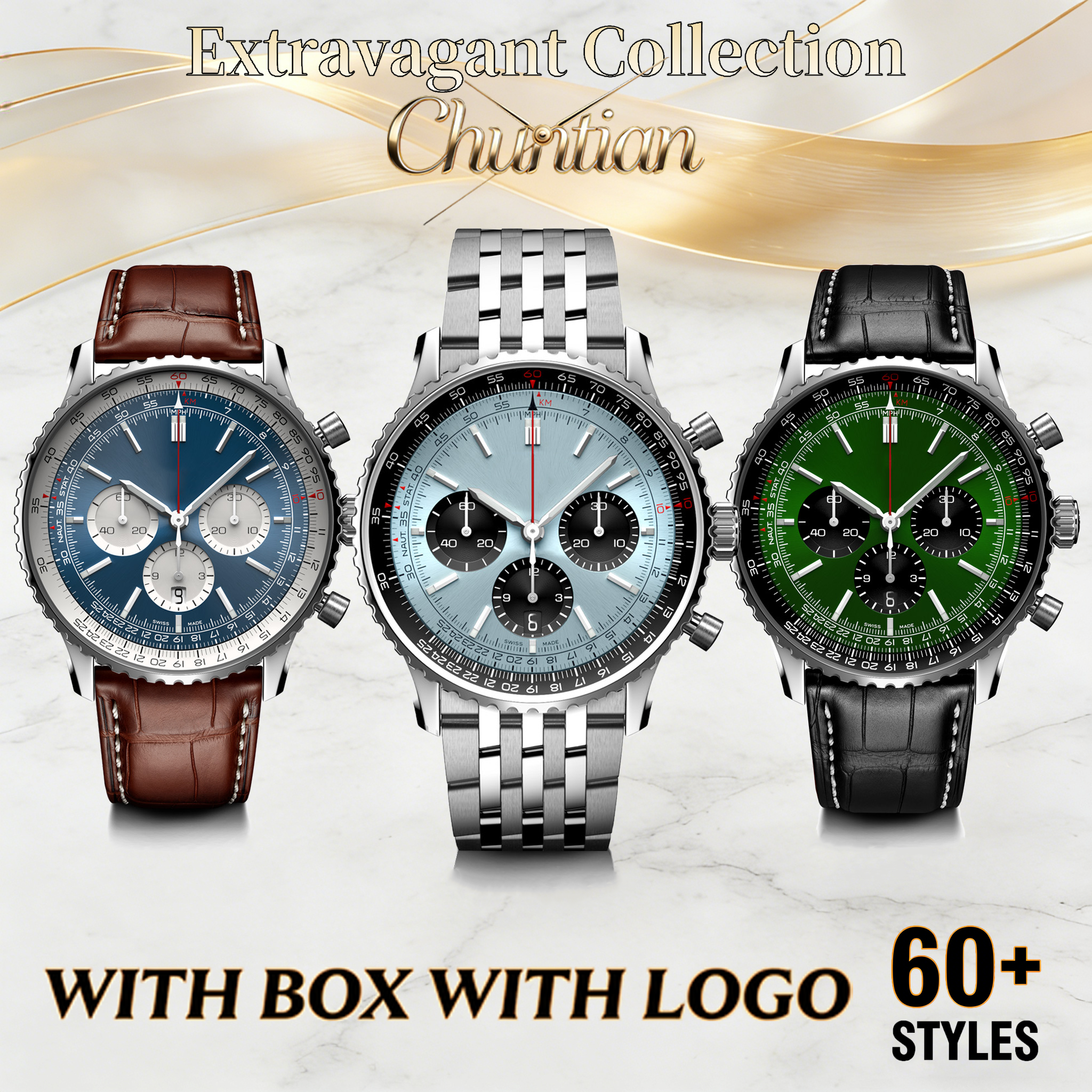 Breitlnglies Watches men Navitime High-quality Watches Swiss Luxury Designer Watch Business Casual Men's Watch Luminous Waterproof Chronograph Watch