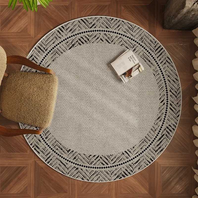 VIKAMA Round Japanese Wabi-sabi Style Living Ro Sofa Decorative Carpet Coffee Table Rug Study Swivel Chair Floor Cushion Y251216