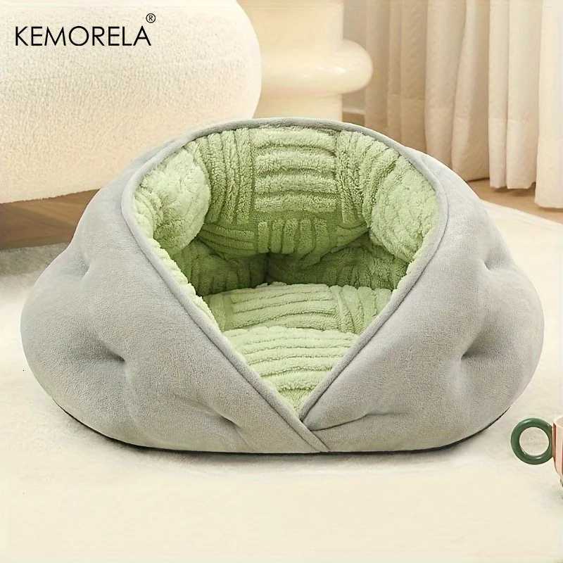 KEMORELA Cozy Semi-Closed Lace Pet Nest with Thickened Warmth Winter Design Machine Washable for Small Dogs CatsCat Shelter M251217