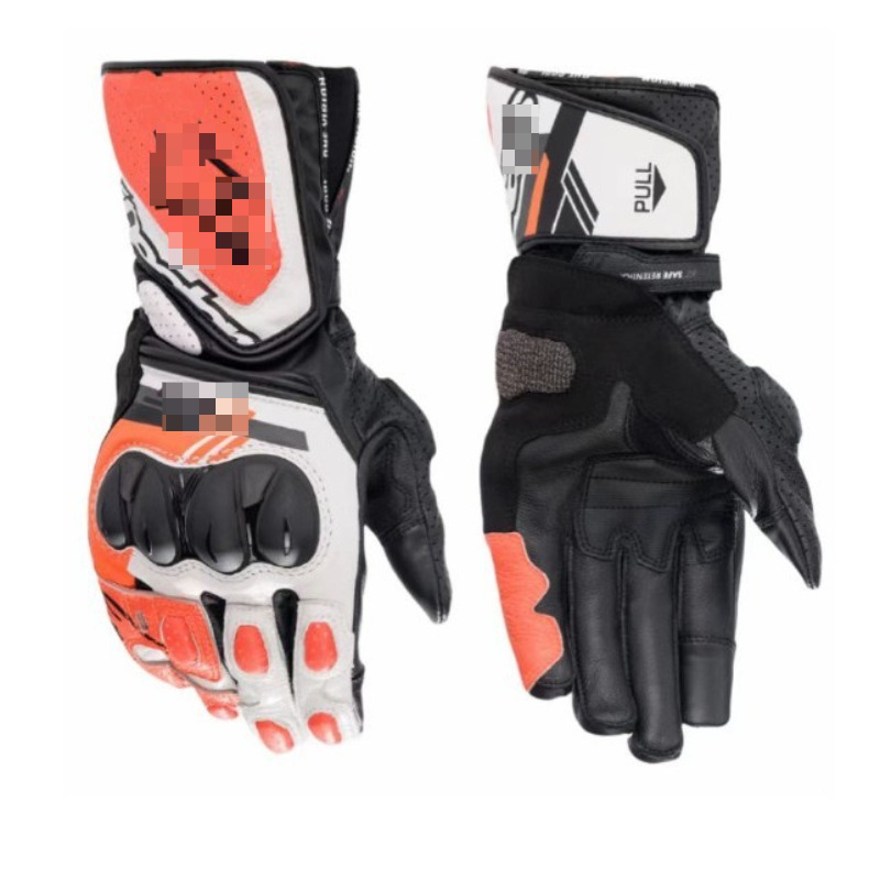 Four Seasons Long Leather Touch Screen Gloves Motorcycle Racing Gloves Wear-resistant Non-slip Gloves