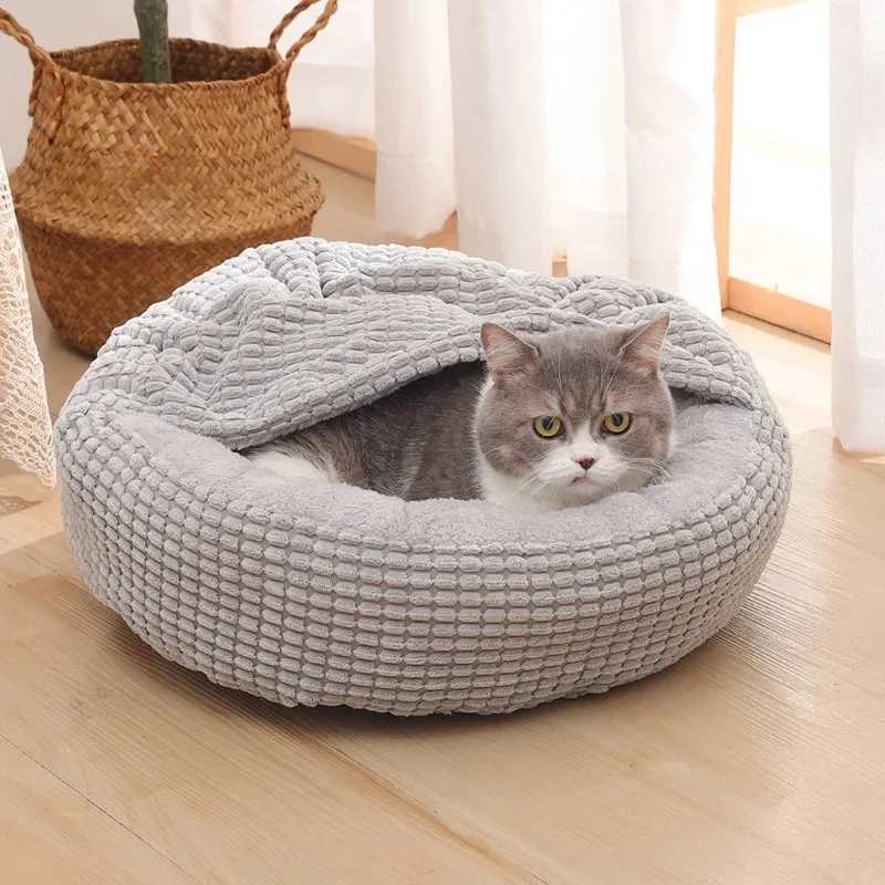 Round Pet Bed For Dog Cat Puppy House Warm Mat Winter Blankets Anti-Stress Orthopedic Fluffy Cat Dog Bed Suitable For Winter M251217