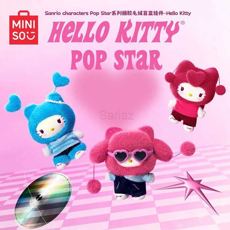 Sanrio MINISO Genuine Cartoon Hello Kitty Pop Star Blind Box Clothes Can Be Changed Doll ChildrenS Kids Toys Christmas Gifts H251217