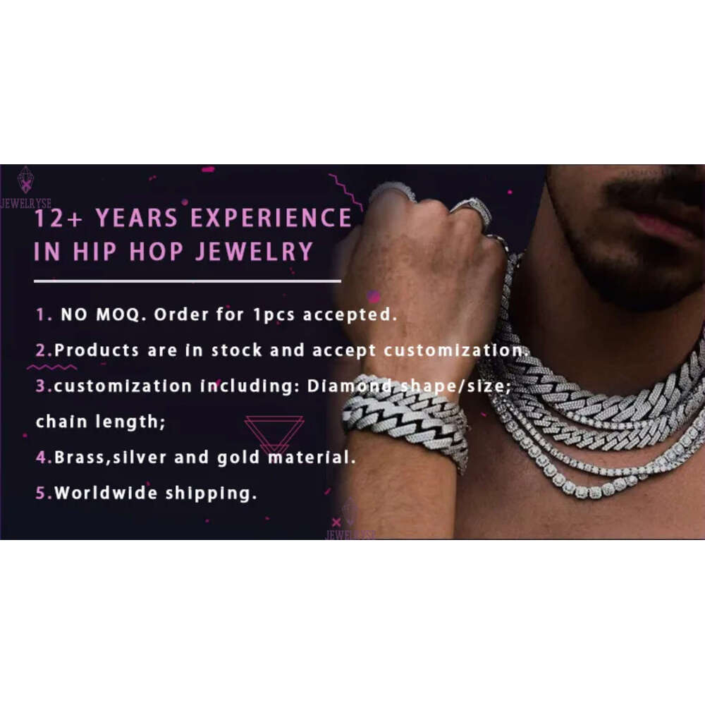 New Arrival Fashion Design S925 Silver 18k Gold Plated VVS Moissanite Baguette Diamond Cuban Link Bracelet with GRA Certificate