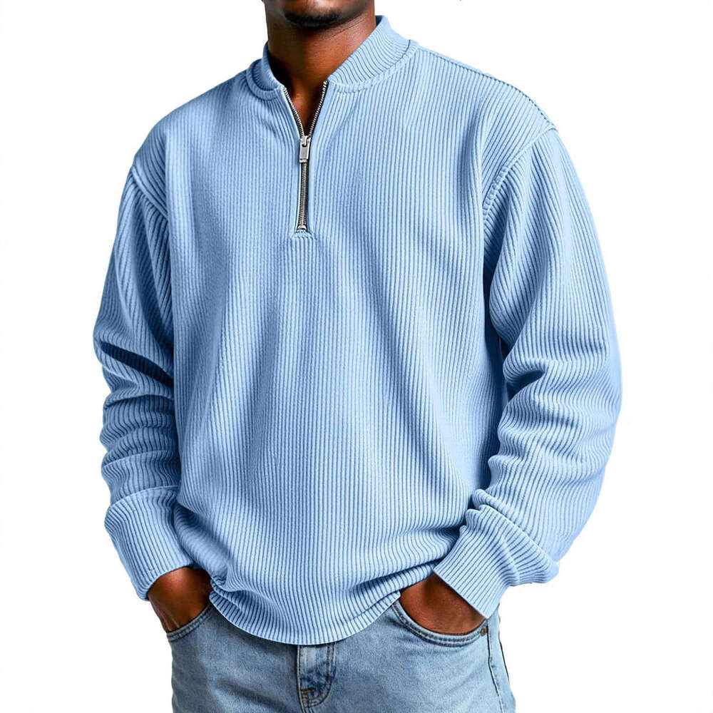 European and American Top D Digital Print Men s Half Zip Rough Striped Autumn Sweatshirt Jacket New Year s for children