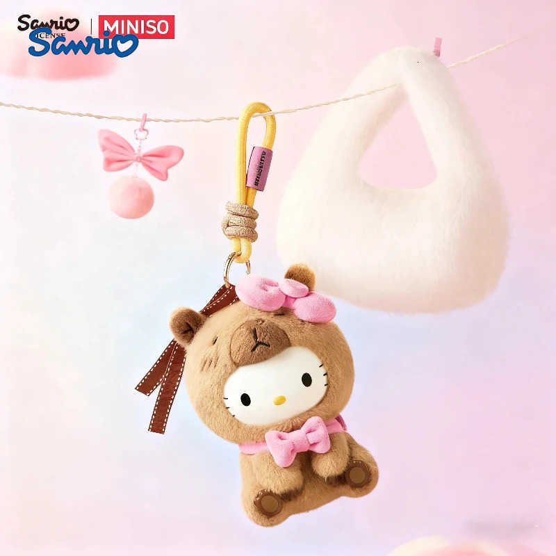 Sanrio Kitty Kuromi Melody Hippie Capybara Series Vinyl Plush Blind Box Cute Pendant Trendy Toy Soft Doll Bag Decor Surprise Box Gift H251217