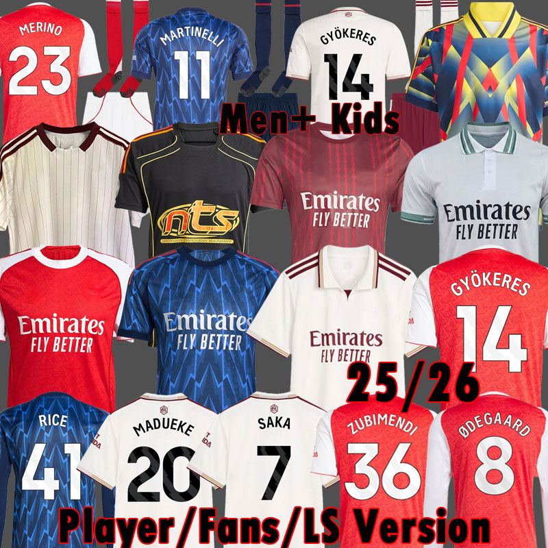 EZE Aarsenall soccer jerseys GYOKERES MADUEKE RICE Gunners 25 26 MARTINELLI 2025 2026 ARSen Kits jersey SAKA ARSen football shirt Polo ODEGAARD NWANERI Kids Sets