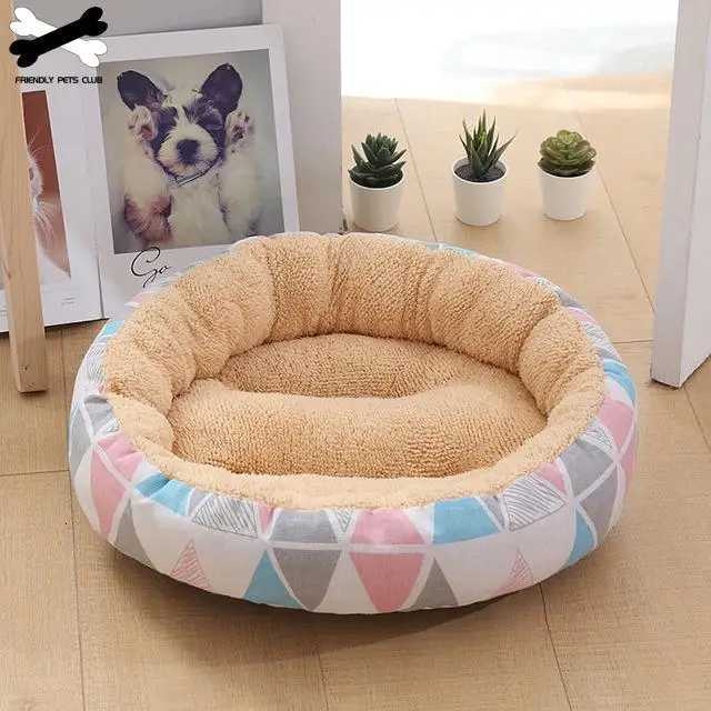 Round Pet Bed Comfortable Pet Products Short Plush Pad Deep Sleep Mat Ultra Soft Kennel Small Medium Washable Dogs Bed M251217