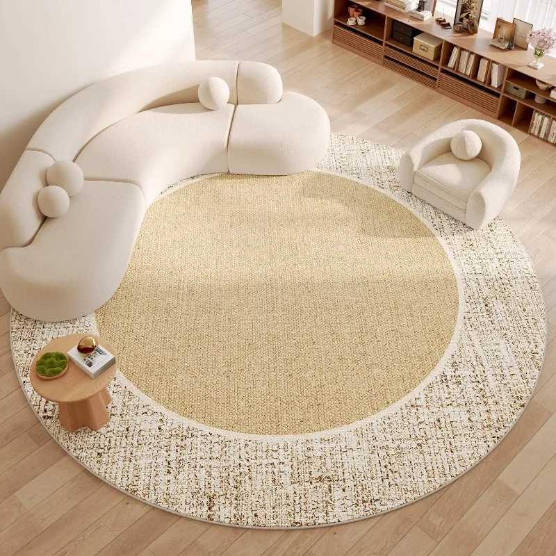 Beige Living Ro Carpet Large Area Style Round Bedro Rug Modern Fashion He Decoration Coffee Table Sofa Mats Alfbra Y251216