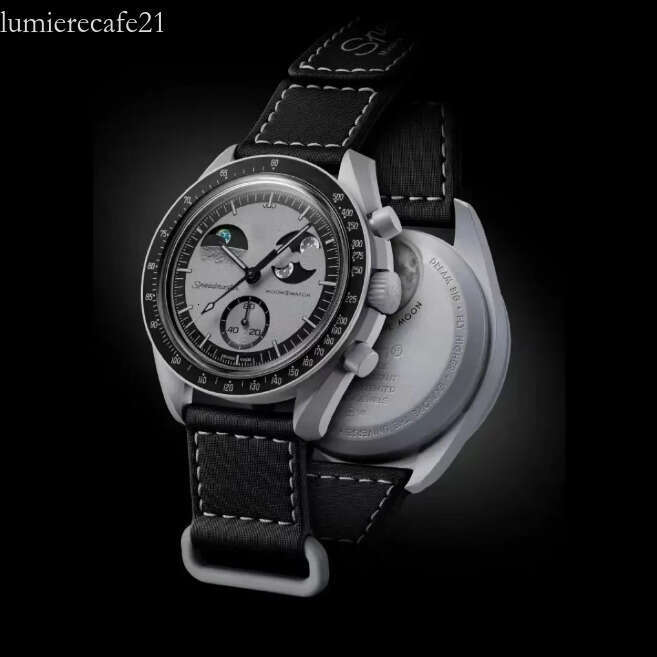 2026 moonswatche NEW Bioceramic Planet Moon Mens Watches Full Function Quarz Chronograph Watch Mission To Mercury NEPTUNE 42mm Nylon Luxury Watch