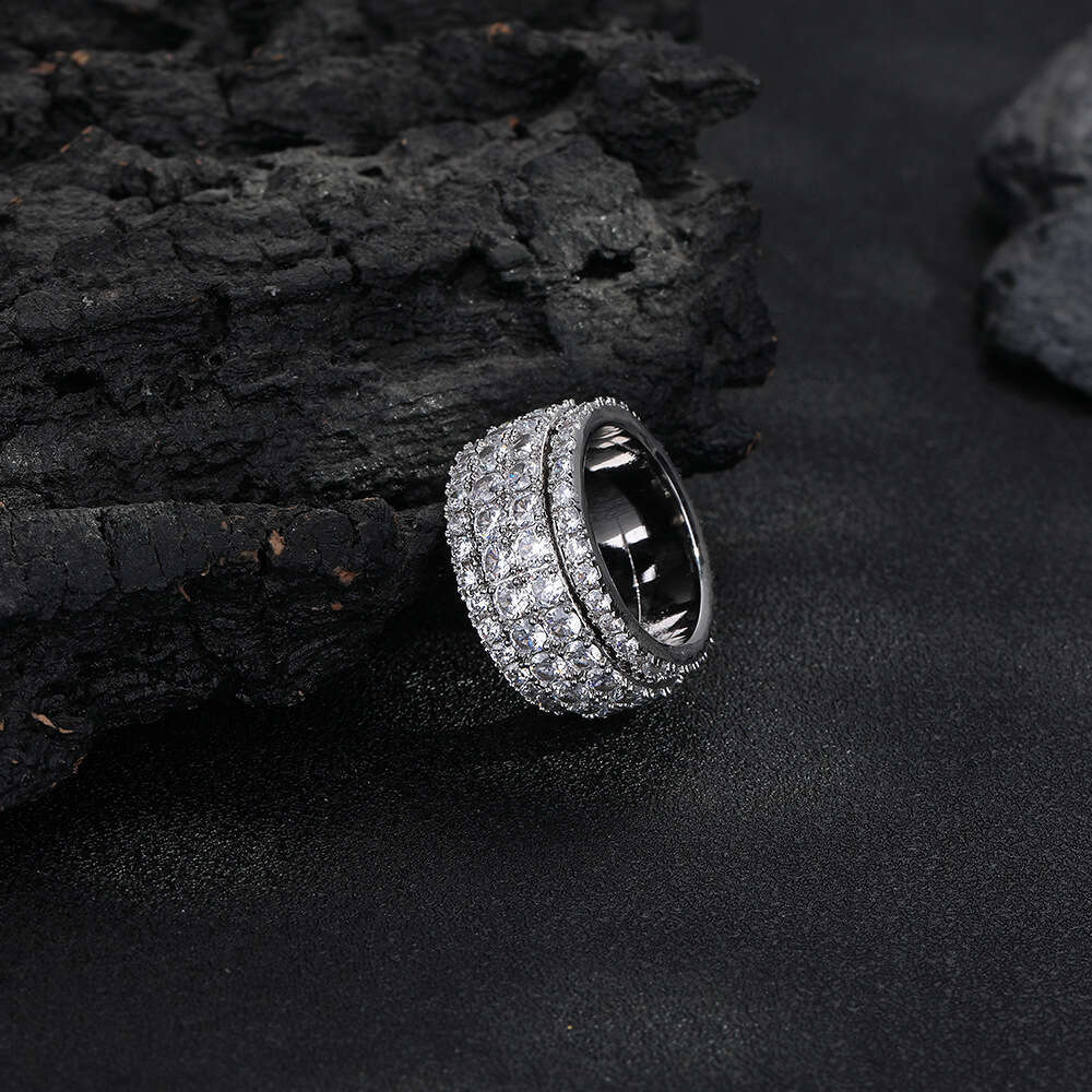 Designer Jewellery High Quality Rotating Geometric Starry Sky Diamond Ring Unisex Versatile Gift for All Occasions Textured Modern Accessory