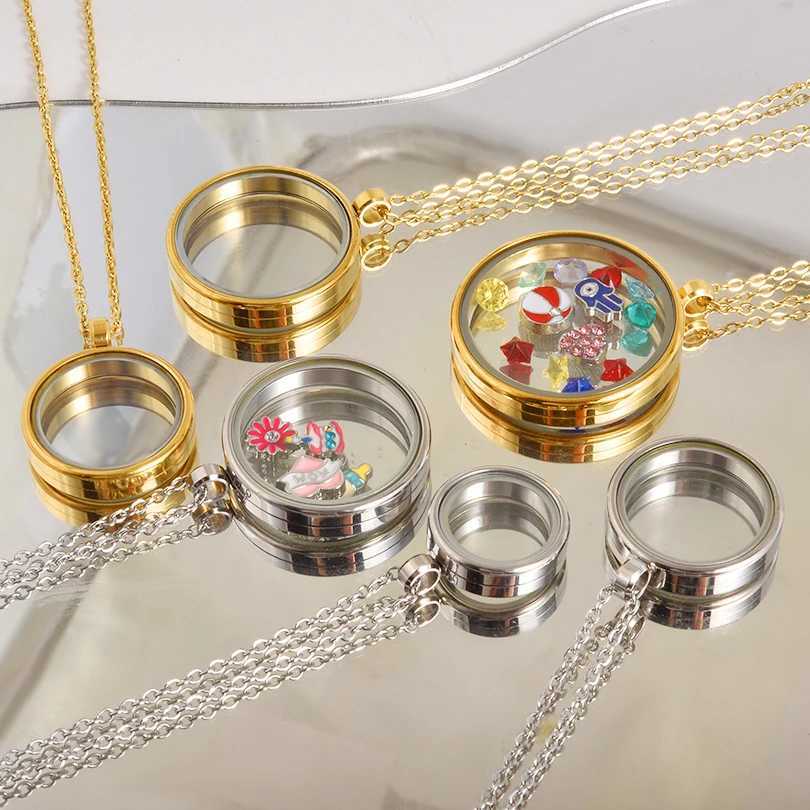 1Pc Hip Hop Glass Cremation Ashes Relicario Pendant Necklaces Jewelry Twist Round Memorial photo Coin Bezel Locket Men Collares G251217