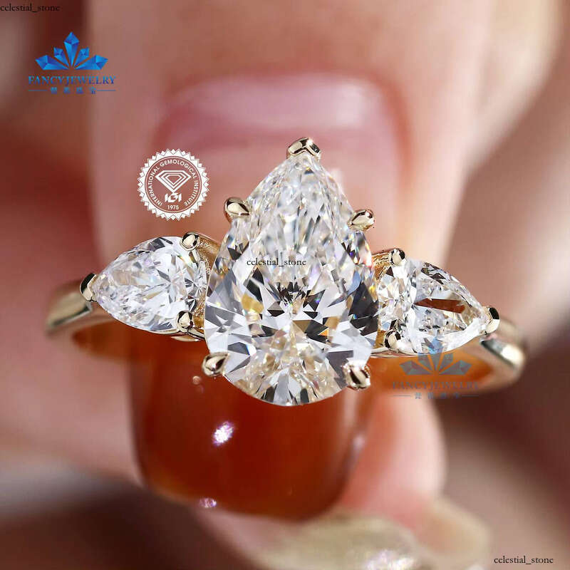 Factory Custom 10K 14K 18K Women's Pure Gold Engagement Wedding Ring VVS IGI Certified Lab-Grown VVS Moissanite