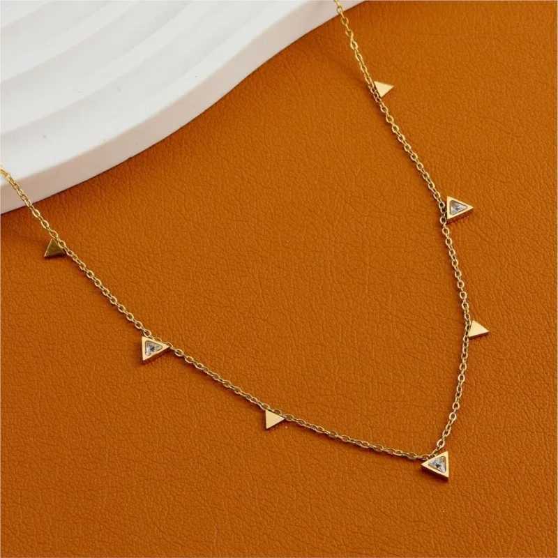 316L Stainless Steel Simple Fashion Zircon Waterdrop Pendant Necklace for Women Trendy Waterproff Chain Neck Party Jewelry Gifts G251217