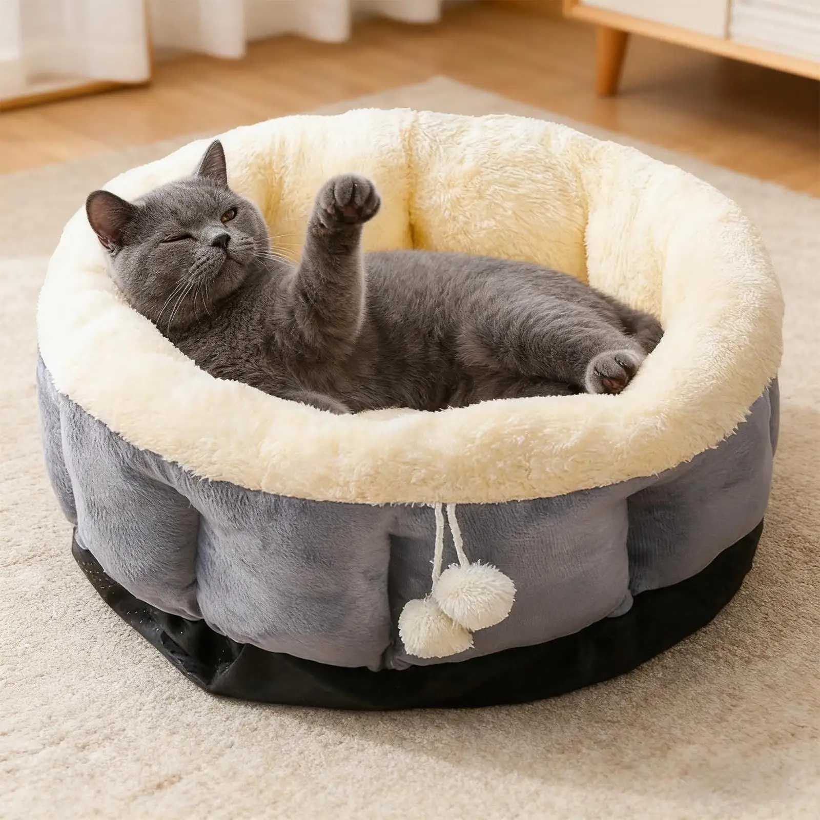Cute Cat Calming Nest Winter Warm Kitten Bed Soft Cushion Dogs Cats Puppy Sleeping Pad For Living Room Balcony Sleeping M251217
