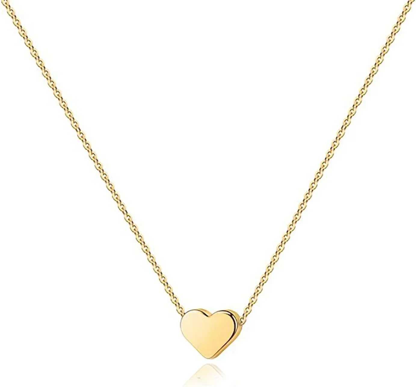 K Gold Plated Heart Necklace Silver Plated Necklace Cute Dainty Love Pendant Necklaces for Women Gift for Girls Gift for Women G251217