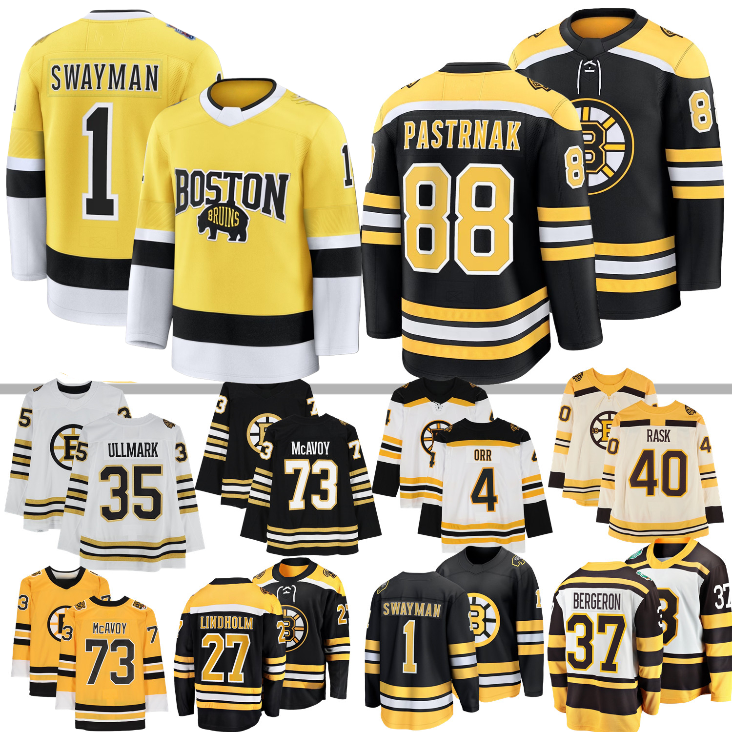 2026 Stadium Series Boston Hockey Jersey 88 David Pastrnak Bruin Jeremy Swayman Charlie McAvoy Gilmore Morgan Geekie Elias Lindholm Korpisalo Zacha Zadorov Chara