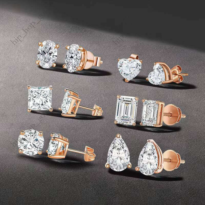 Starsgem Classic Hot Selling Design 14k Pure Gold Fancy Cut Lab VVS Moissanite Earrings