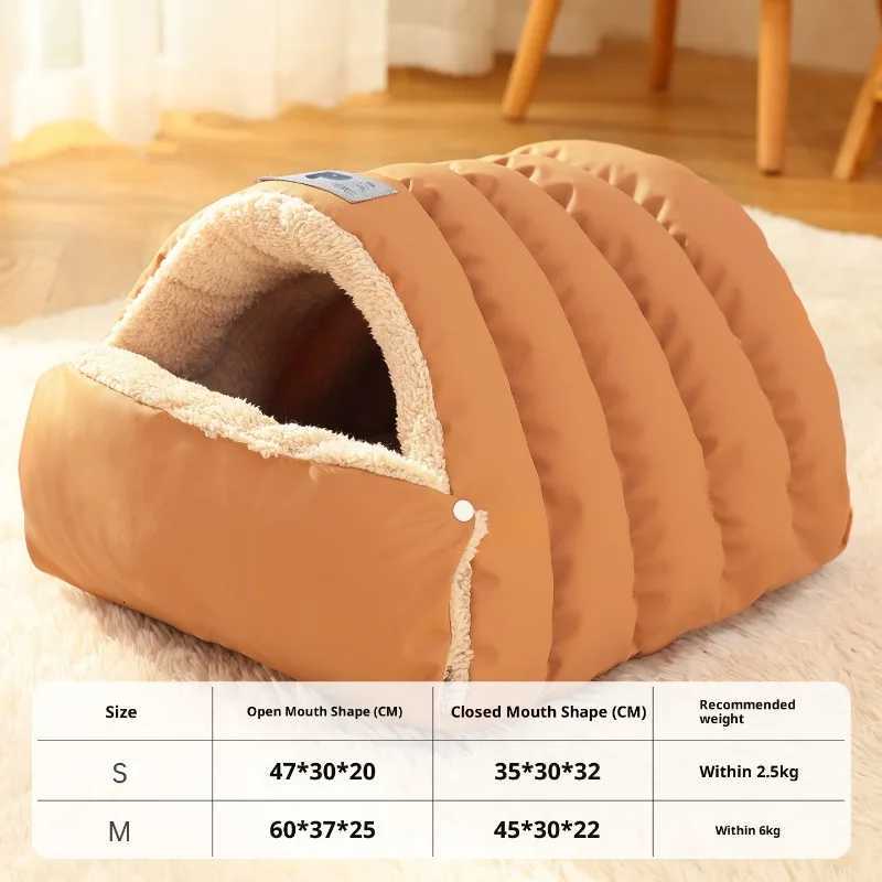 Closed sleeping bag cat nest Foldable Pet House Cat Bed Pet Nest Winter Warm Dog Nest Imitation Leather Semi Enclosed Cat Nest M251217