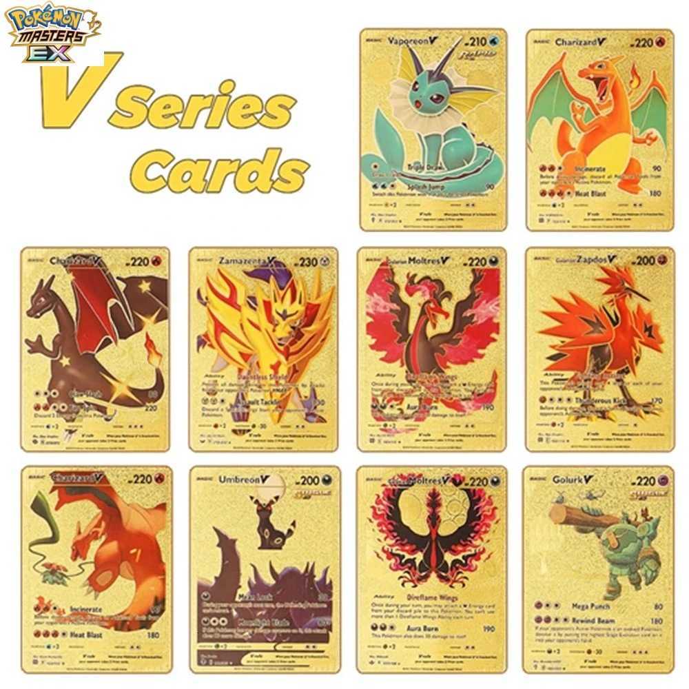 Pokmon Cards Spanish Gold Card French English PTCG Pokmon Flash Cards VMAX Pikachu L251217O1PI