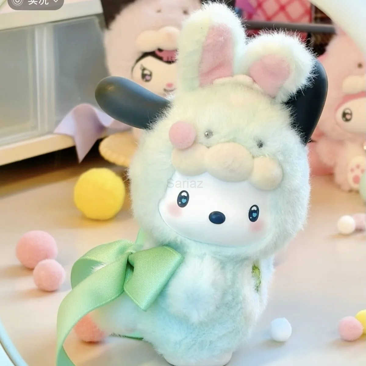 Sanrio Genuine Kitty Kuromi Diamond Bunny Series Blind Box Trendy Toy Cute Desktop Ornament Collectible Gift For Girls H251217