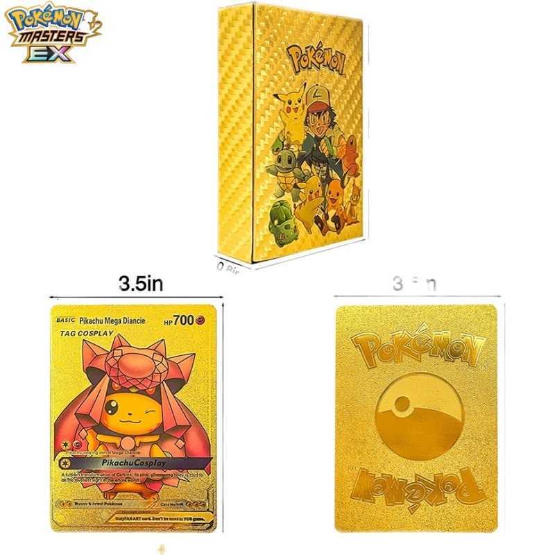Pokemon Cards Pokmon Gold Cards Gold Foil Cards VMAX Evolutions Mewtwo Pet Monster Pocket Flash Cards L251217GQSQ