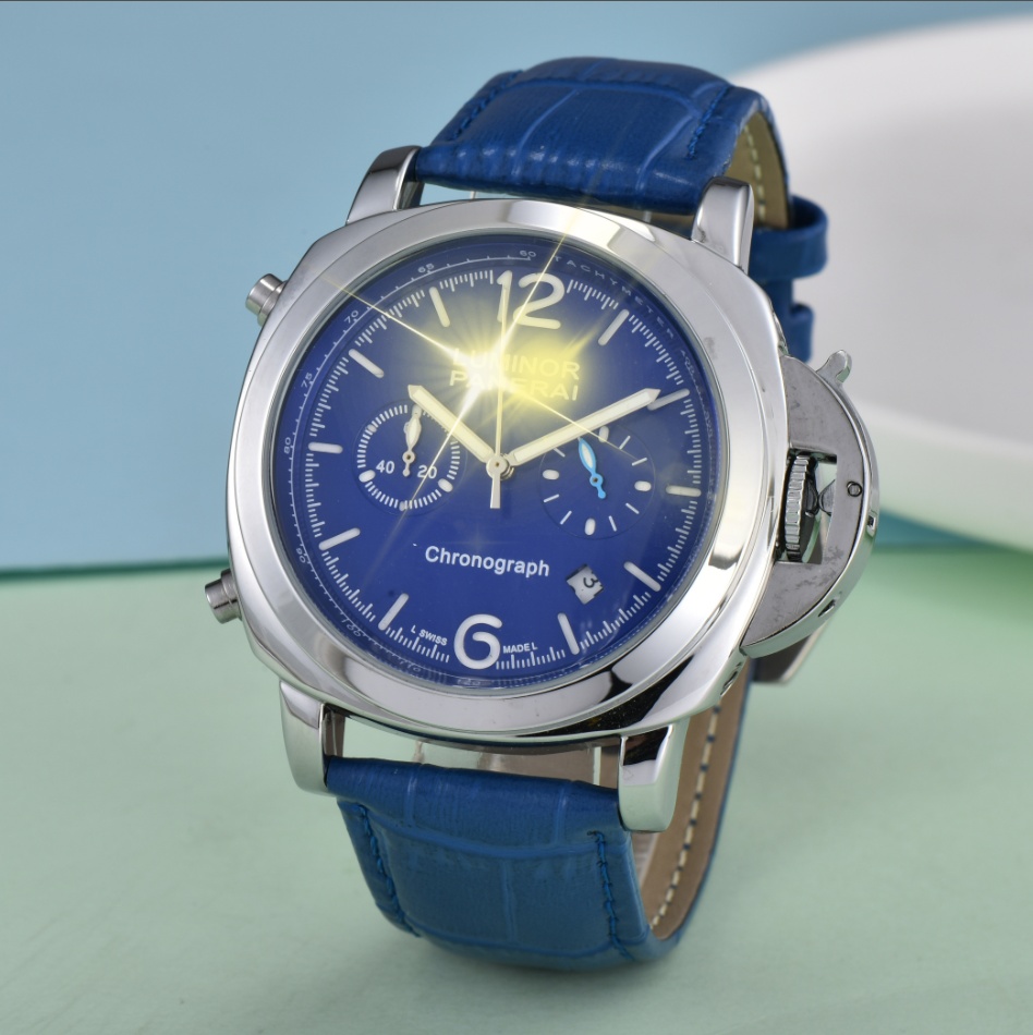 HOT brand Men PANERAIity LUMINORity Model Sport watch Quartz automatic movement Luxury Watches Business Stainless Steel Man Square mens Wristwatches