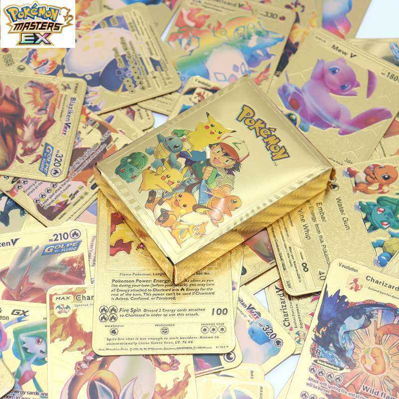 Pokemon Flash Card Pokmon Gold Foil Card Silver Card Pikachu Card Charizard Pokmon VMAX Card L251217OMDT