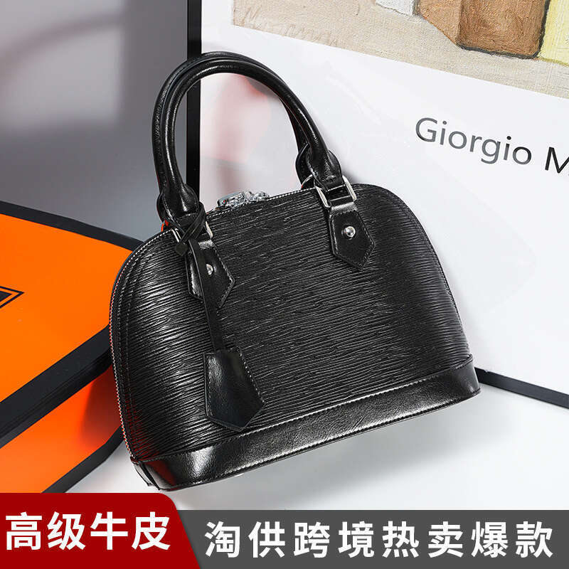 Women S Leather Large Capacity Crossbody Handbag Shell Bag With Golden Tone Hardware Zipper Closure Elegant Black Tote Like Purse For Travel Everyday 