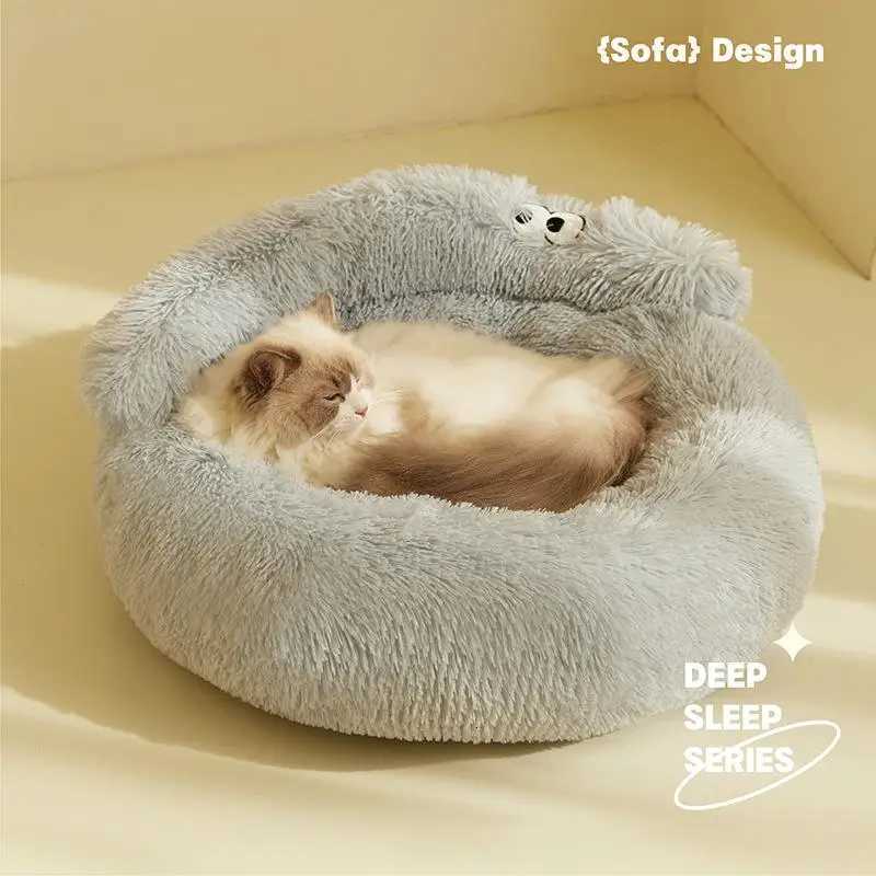 Super Cat Bed Warm Sleeping Cat Nest Soft Long Plush Best Pet Dog Bed for Dogs Basket Cushion Cat Bed Cat Mat Animals Sleeping M251217