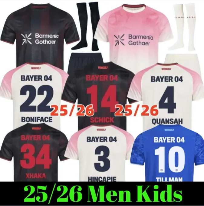 25 26 Leverkusen Soccer Jerseys SCHICK BONIFACE ALEIX GARCIA ADLI HOFMANN Men Kids Kits Player Fans 2025 2026 Football kidGRIMALDO PALACIOS ANDRICH TERRIER