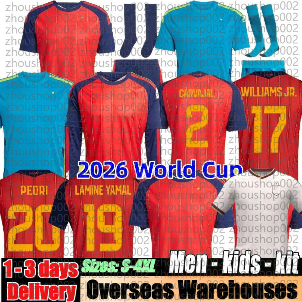 Spain Jersey 2026 World Cup Soccer Jerseys PEDRI GAVI LAMINE YAMAL MORATA Carvajal OLMO FERRAN RODRIGO SPANISH Men Kid Kit Football Shirt 2027 Camiseta Espana