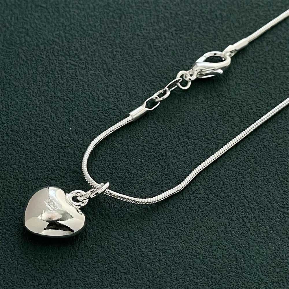 925 Sterling Silver Heart Pendant Necklace Ladies Simple Luxury Banquet Wedding Festival Birthday Jewelry Gift G251217