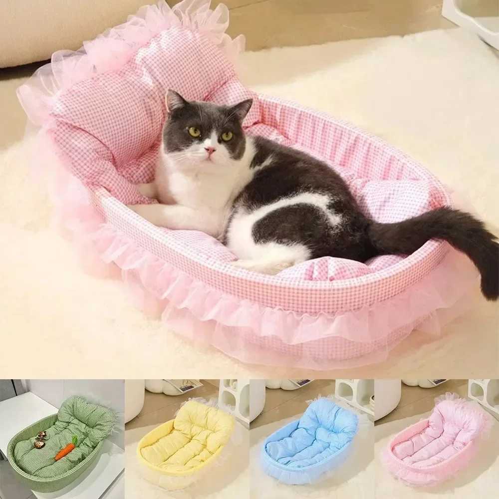 Cat Nest Macaroon Colour Small Dog Kennel Removable Washable Four Seasons Universal Soft Warm Dopamine Cats Nests Pet Winter M251217