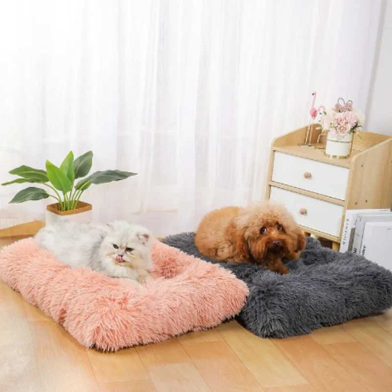 1PC 60x40cm Soft Dog Bed Washable Plush Pet Bed Anti Anxiety Warm Cushion Indoor Living Room Sleeping Mat Comfoetable Cat Mat M251217