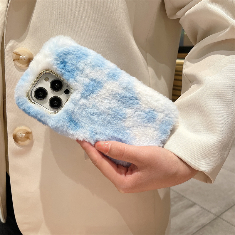 Colorful Plush Compatible with iPhone 16 Apple 17 Pro Max Phone Comfortable Winter Style 15 Fluffy 14 Soft Case