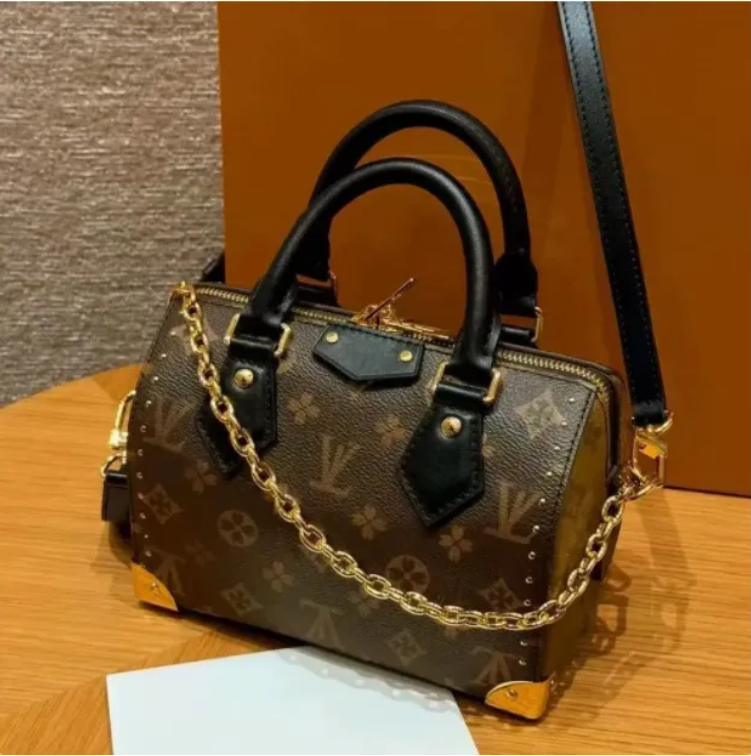 Top Quality High speedysoft Shoulder Quick Purse Boston Tote cylinder Designer Mini Pillow Handbag Womens Crossbody Messenger Bag Classic Design Floral Make purse