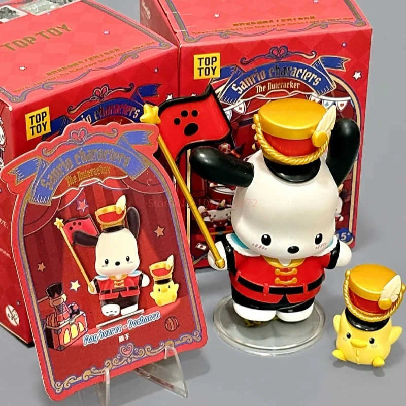 Sanrio Family Nutcracker Series Blind Box Kuromi My Melody Kt Pachacco Cinnamoroll Pompompurin Kawaii Christmas Gifts H251217