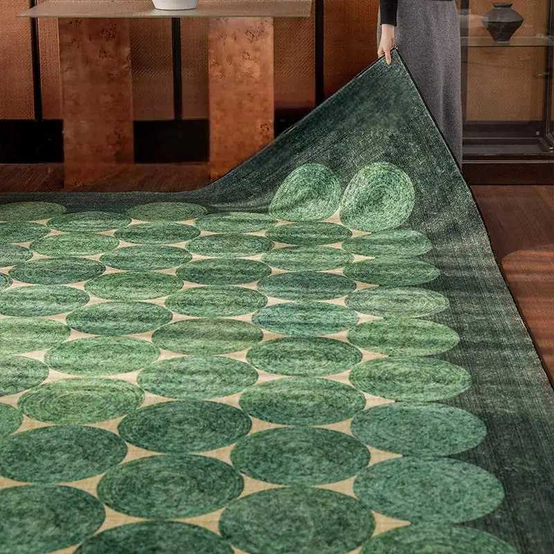 VIKAMAf Green Retro Style Carpet Durable and Wear-Resistant Living Ro Rug Dining Ro Floor Mat He Decor Y251216
