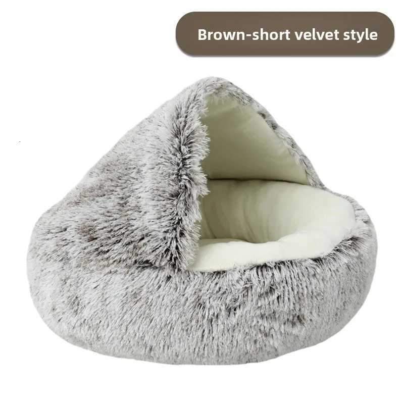 Pet Autumn and Winter Warm Shell Semi-Enclosed Cat Bed Pure Cotton Pet Cat Bed Semi-Enclosed Dog Bed Dog Bed Enclosed Cat Bed M251217