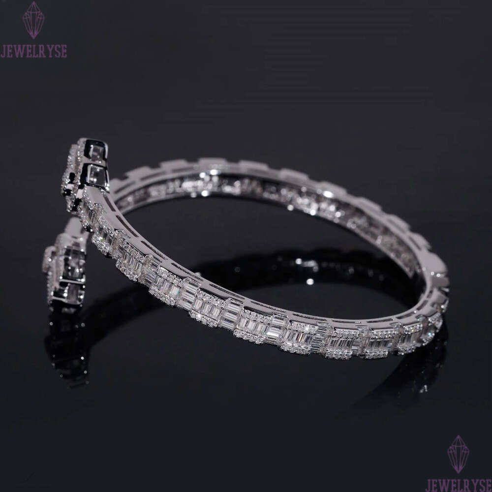 Fine Jewelry New Design 925 Silver Hip Hop High Quality Hamsa Hand VVS Moissanite Bangle Bracelet