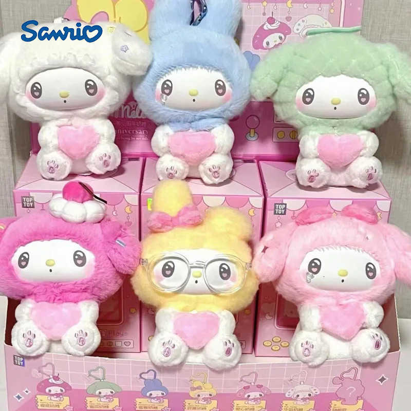 Sanrio Genuine My Melody 50th Anniversary Milk Candy Series Blind Box Toy Vinyl Plush Doll Kawaii Bag Pendant Anime Figure Gift H251217